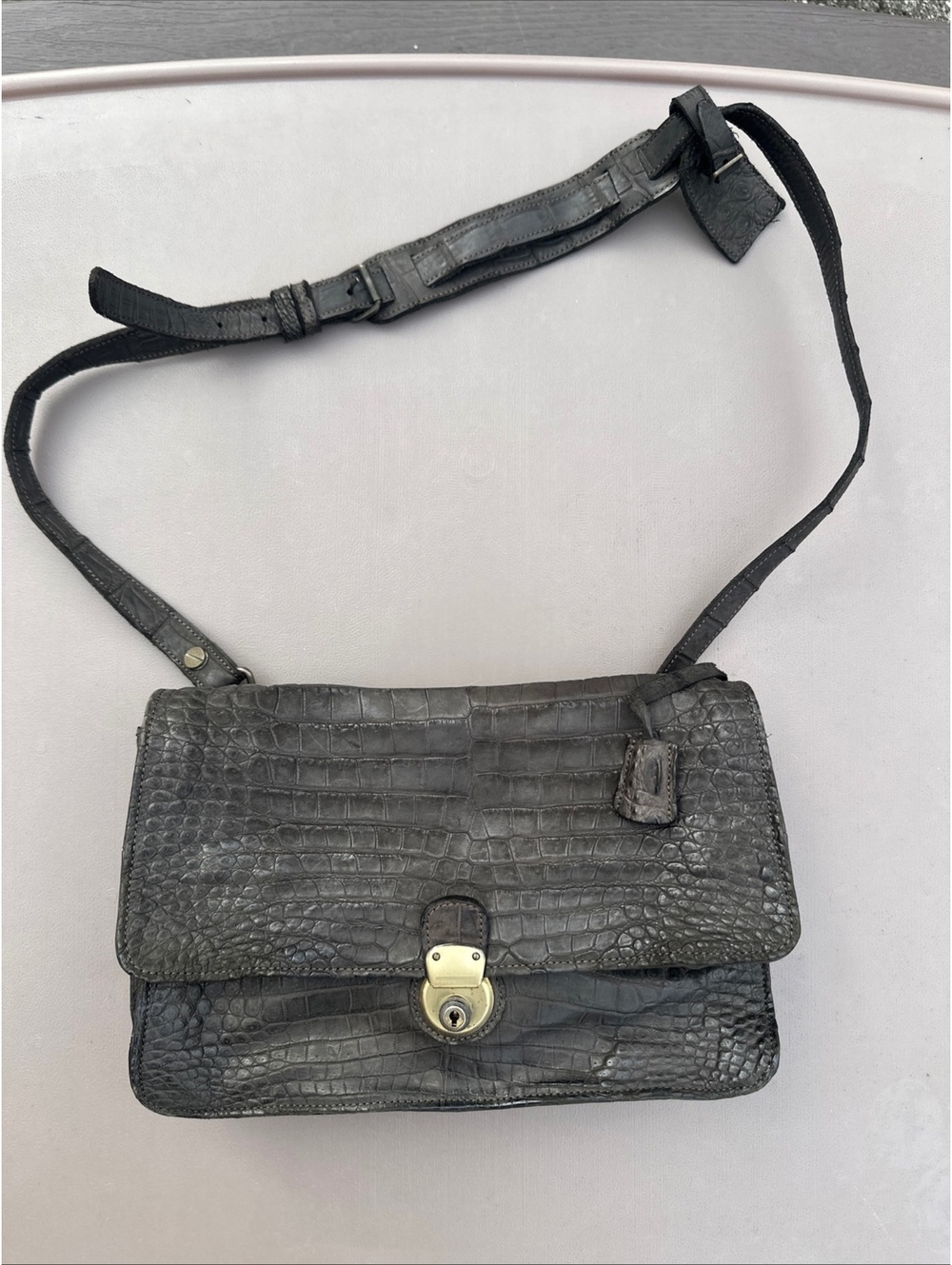 Christian Peau Crocodile Crossbody Bag  Japan Junji Koike